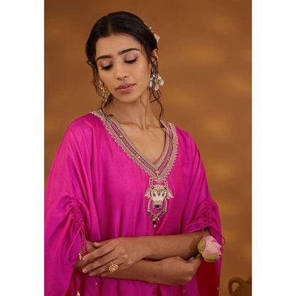 ISHA GUPTA TAYAL Pink Nandi Kaftan and Pant Set