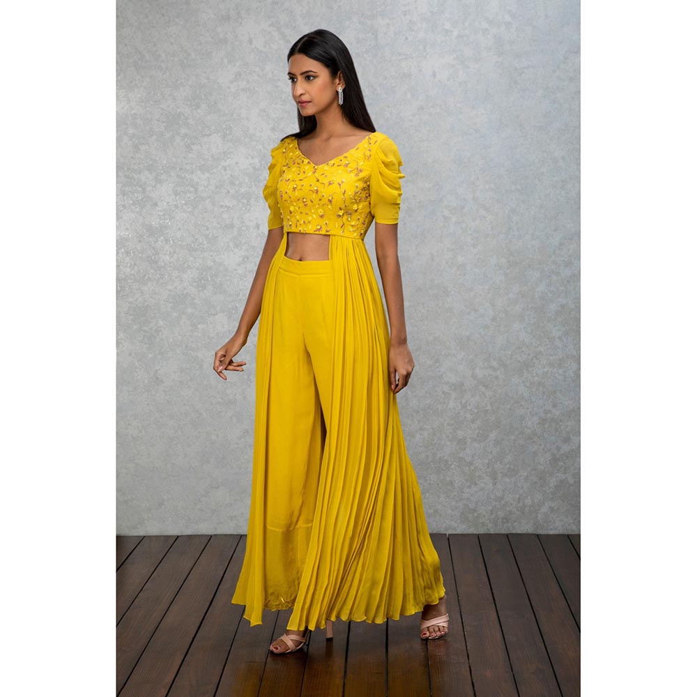 ISHA GUPTA TAYAL Yellow Citrine Kurta and Palazzo Set