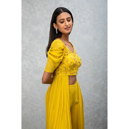 ISHA GUPTA TAYAL Yellow Citrine Kurta and Palazzo Set