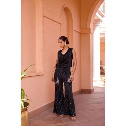 ISHA GUPTA TAYAL Black Jugni Top and Pant