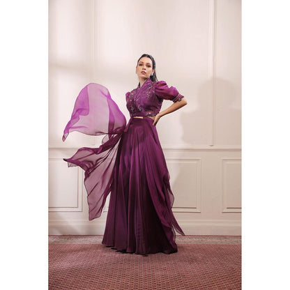 ISHA GUPTA TAYAL Purple Amethyst Kurta and Sharara Set