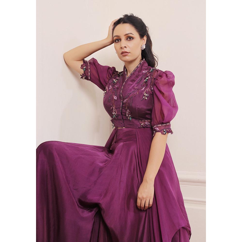 ISHA GUPTA TAYAL Purple Amethyst Kurta and Sharara Set
