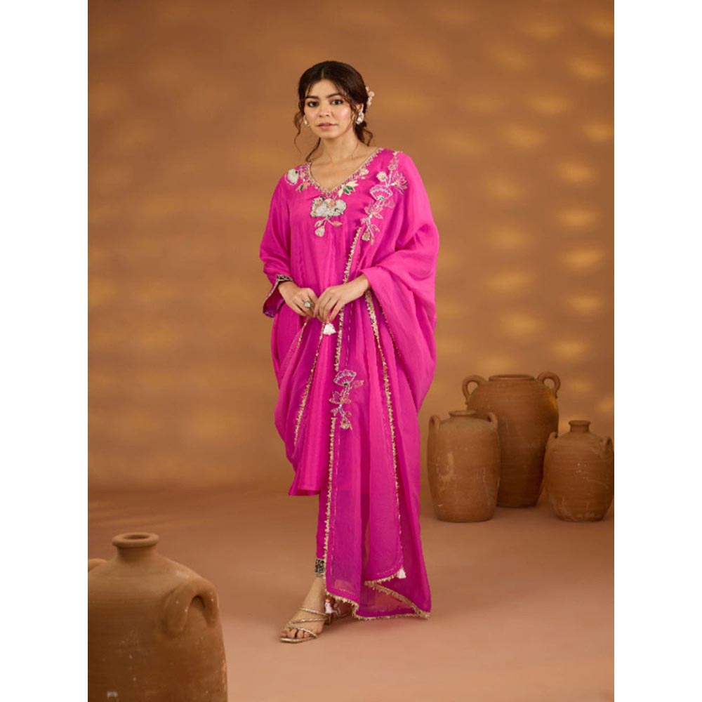 ISHA GUPTA TAYAL Pink Gulabi Kamal Kurta and Pant with Dupatta