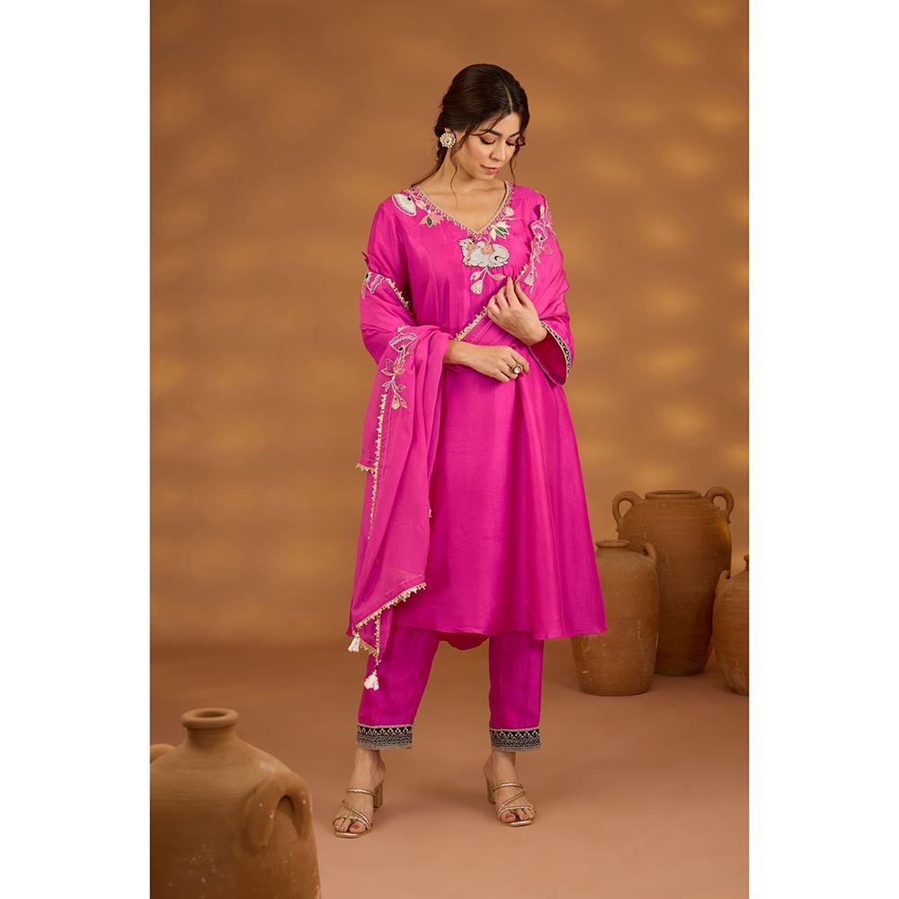 ISHA GUPTA TAYAL Pink Gulabi Kamal Kurta and Pant with Dupatta