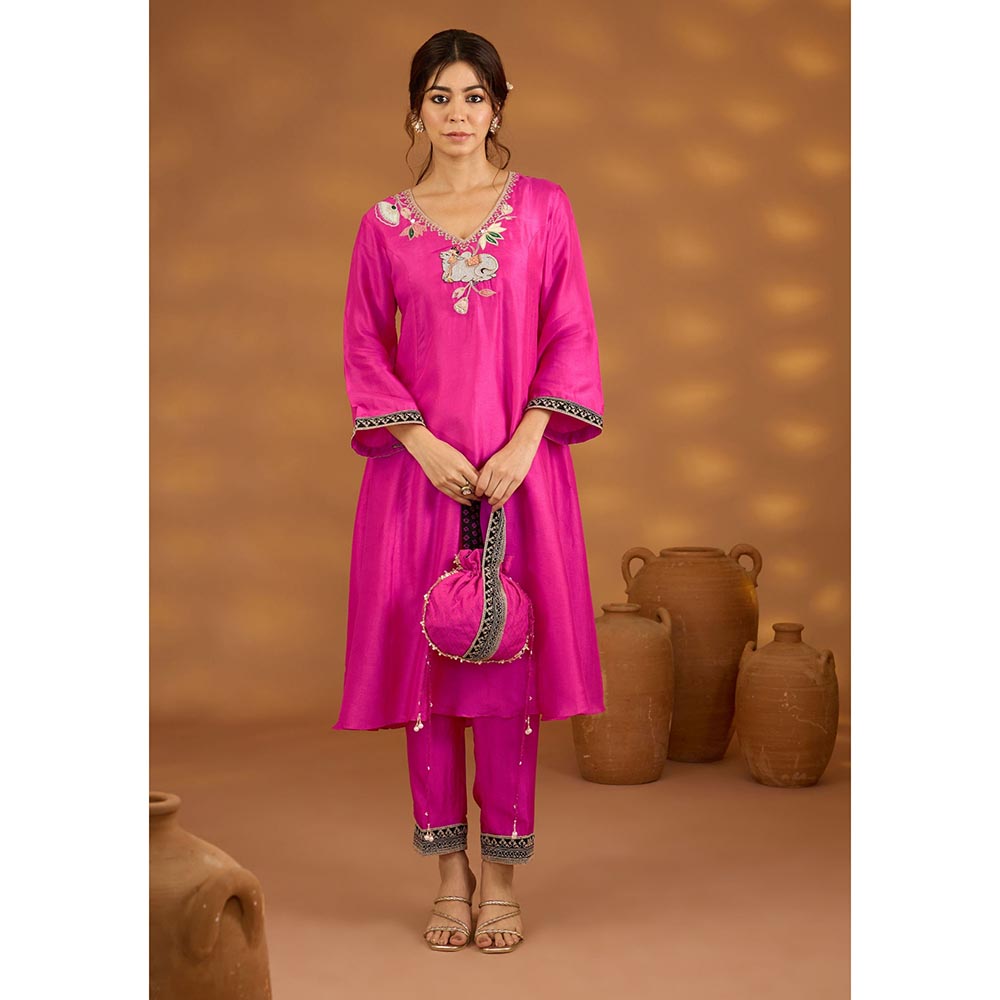 ISHA GUPTA TAYAL Pink Gulabi Kamal Kurta and Pant with Dupatta