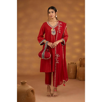 ISHA GUPTA TAYAL Red Shringar Kurta and Pant with Dupatta