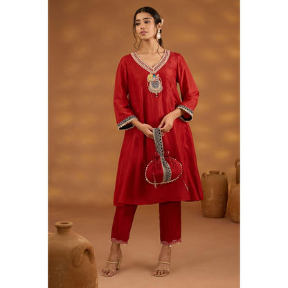 ISHA GUPTA TAYAL Red Shringar Kurta and Pant with Dupatta