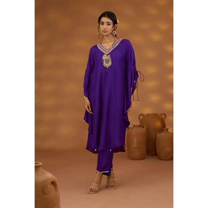 ISHA GUPTA TAYAL Purple Achyutam Kaftan and Pant Set