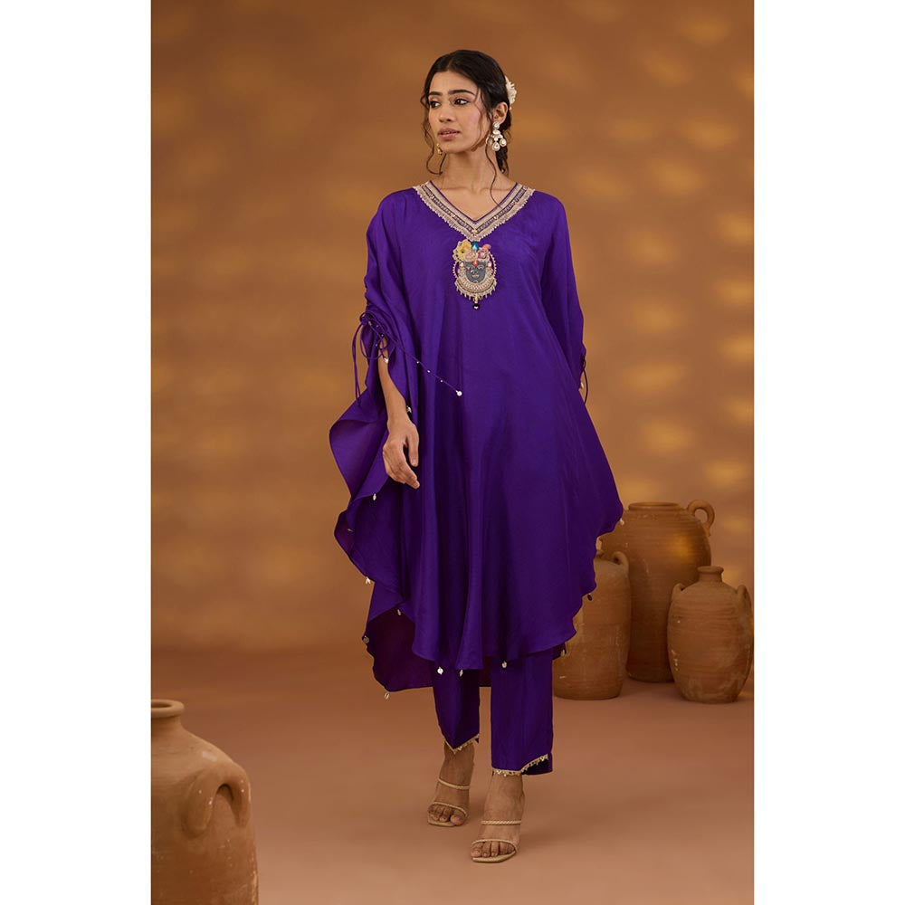 ISHA GUPTA TAYAL Purple Achyutam Kaftan and Pant Set