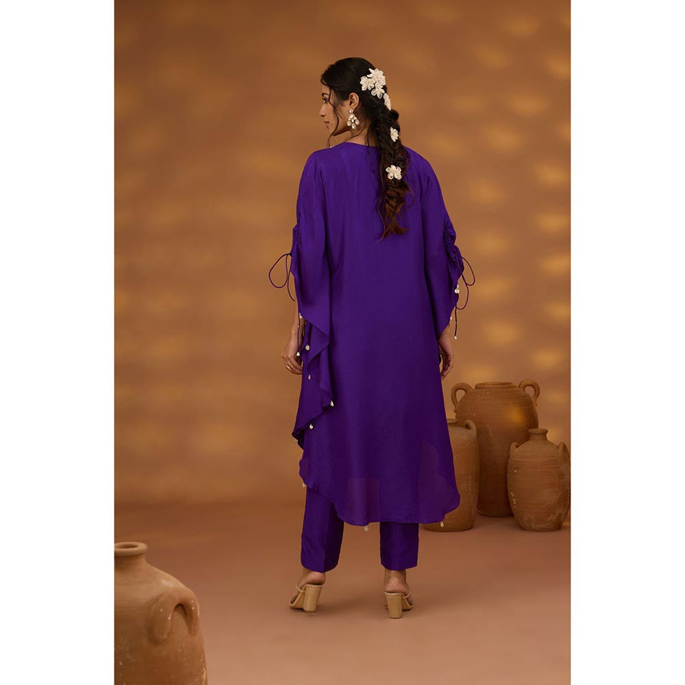 ISHA GUPTA TAYAL Purple Achyutam Kaftan and Pant Set