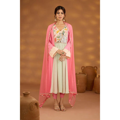 ISHA GUPTA TAYAL Pink Kamdhenu Gulabi Anarkali and Pant with Dupatta