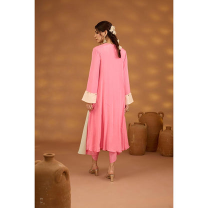 ISHA GUPTA TAYAL Pink Kamdhenu Gulabi Anarkali and Pant with Dupatta