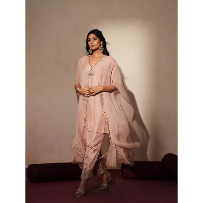 ISHA GUPTA TAYAL Pink Gulabratna Kurta and Pant with Cape