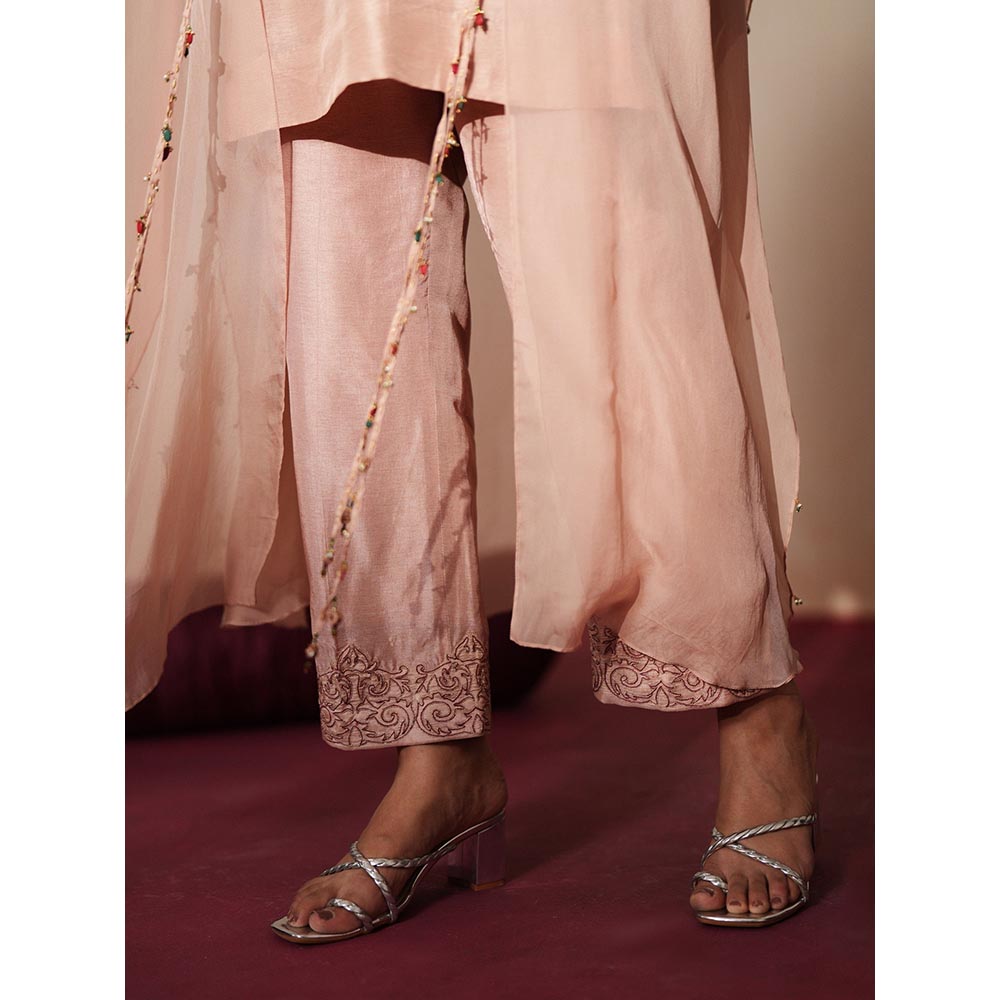 ISHA GUPTA TAYAL Pink Gulabratna Kurta and Pant with Cape