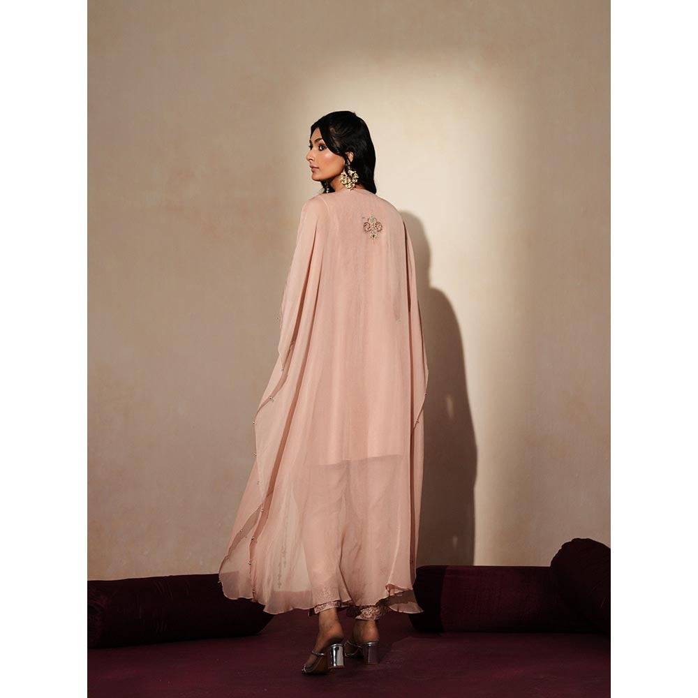 ISHA GUPTA TAYAL Pink Gulabratna Kurta and Pant with Cape