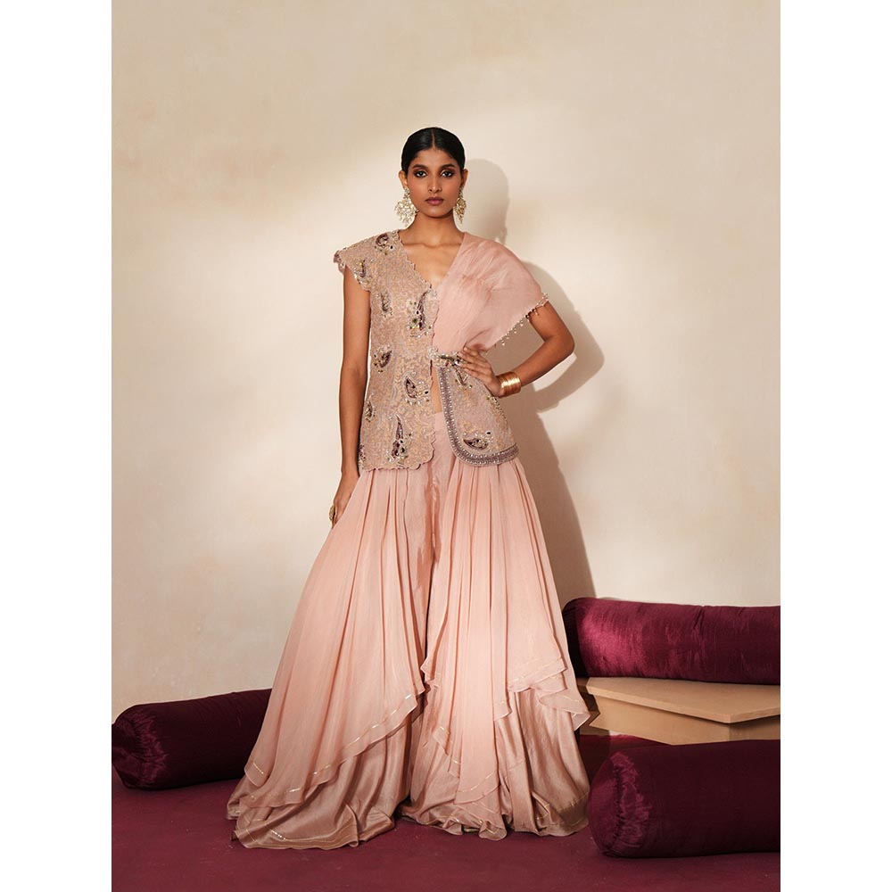 ISHA GUPTA TAYAL Pink Bindiya Sharara and Jacket Set