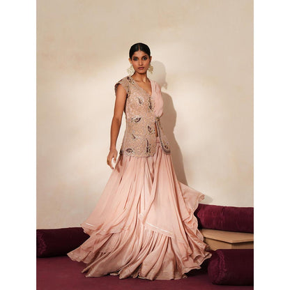 ISHA GUPTA TAYAL Pink Bindiya Sharara and Jacket Set
