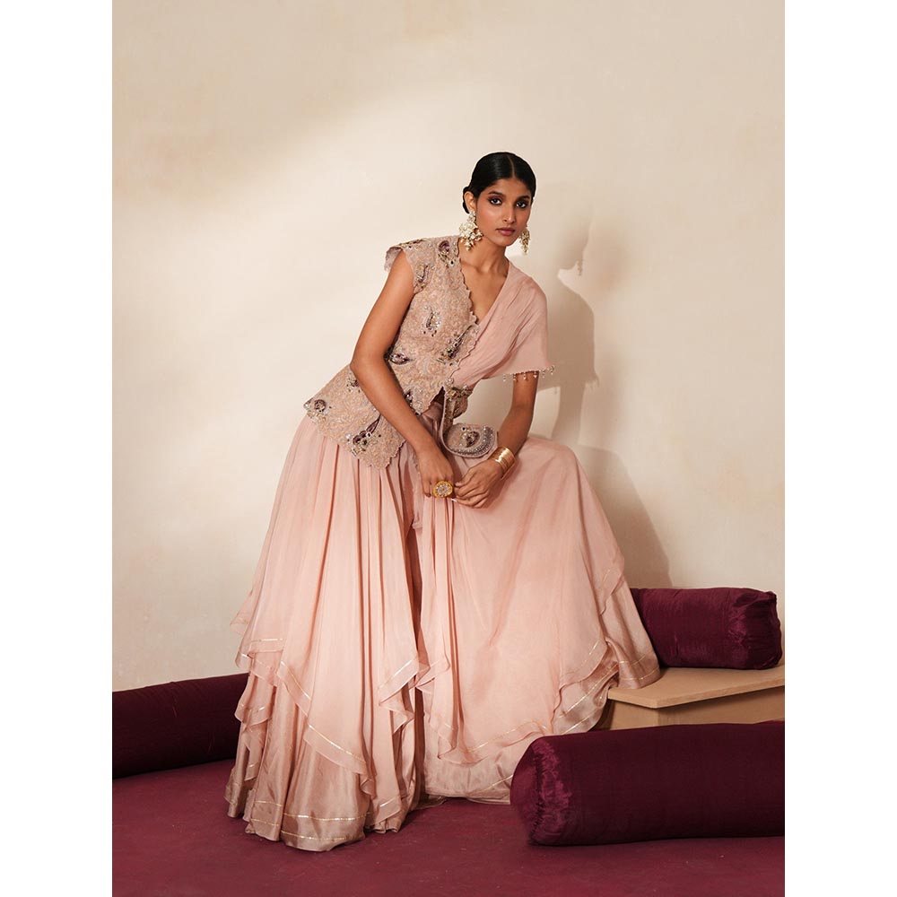 ISHA GUPTA TAYAL Pink Bindiya Sharara and Jacket Set