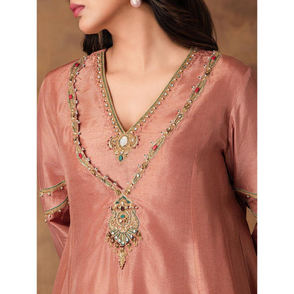 ISHA GUPTA TAYAL Pink Shyaamras Silk Embroidered Kurta and Pant with Dupatta and Inner