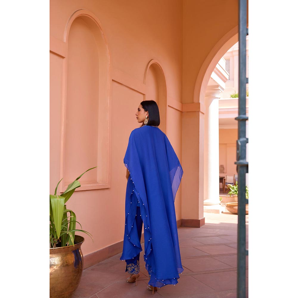 ISHA GUPTA TAYAL Blue Hoor Kurta and Pant with Jacket