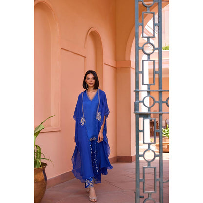 ISHA GUPTA TAYAL Blue Hoor Kurta and Pant with Jacket
