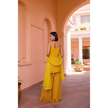 ISHA GUPTA TAYAL Yellow Inayat Kurta and Sharara Set with Dupatta