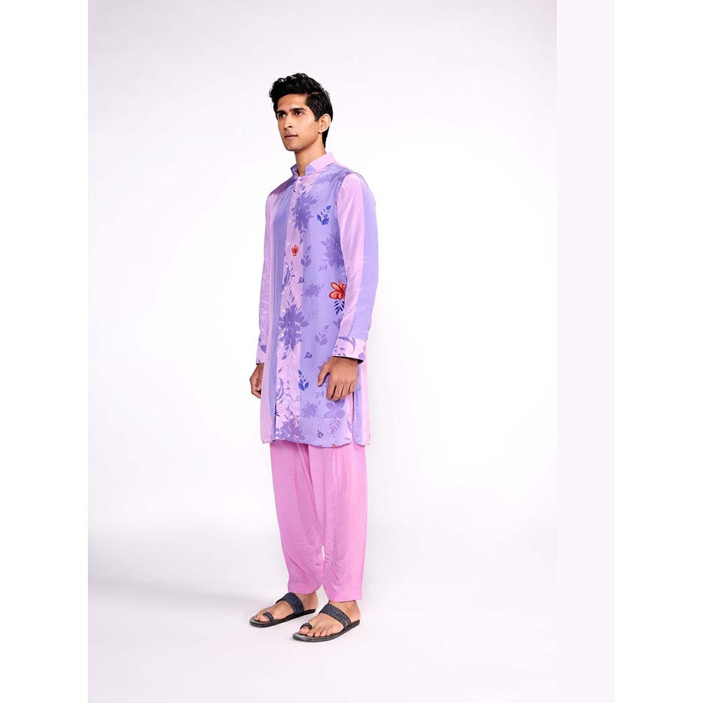 ISHA GUPTA TAYAL Purple Printed Kurta and Salwar Set
