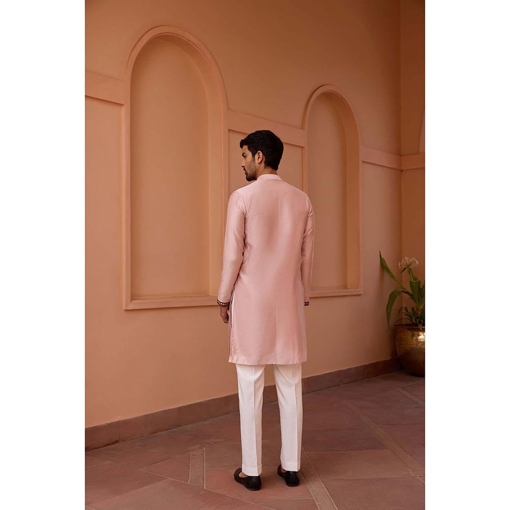ISHA GUPTA TAYAL Dusty Pink Dori and Hand Embroidered Kurta