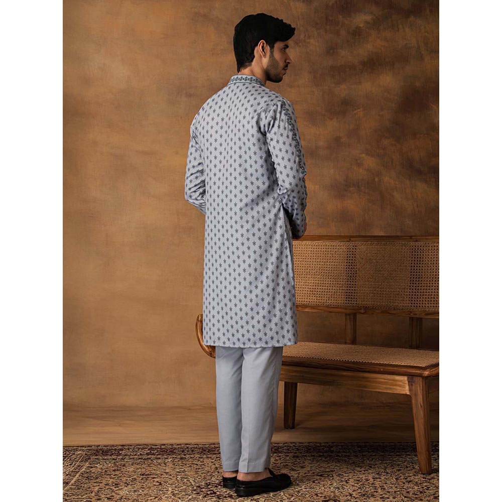 ISHA GUPTA TAYAL Grey Booti Print Kurta and Pant Set