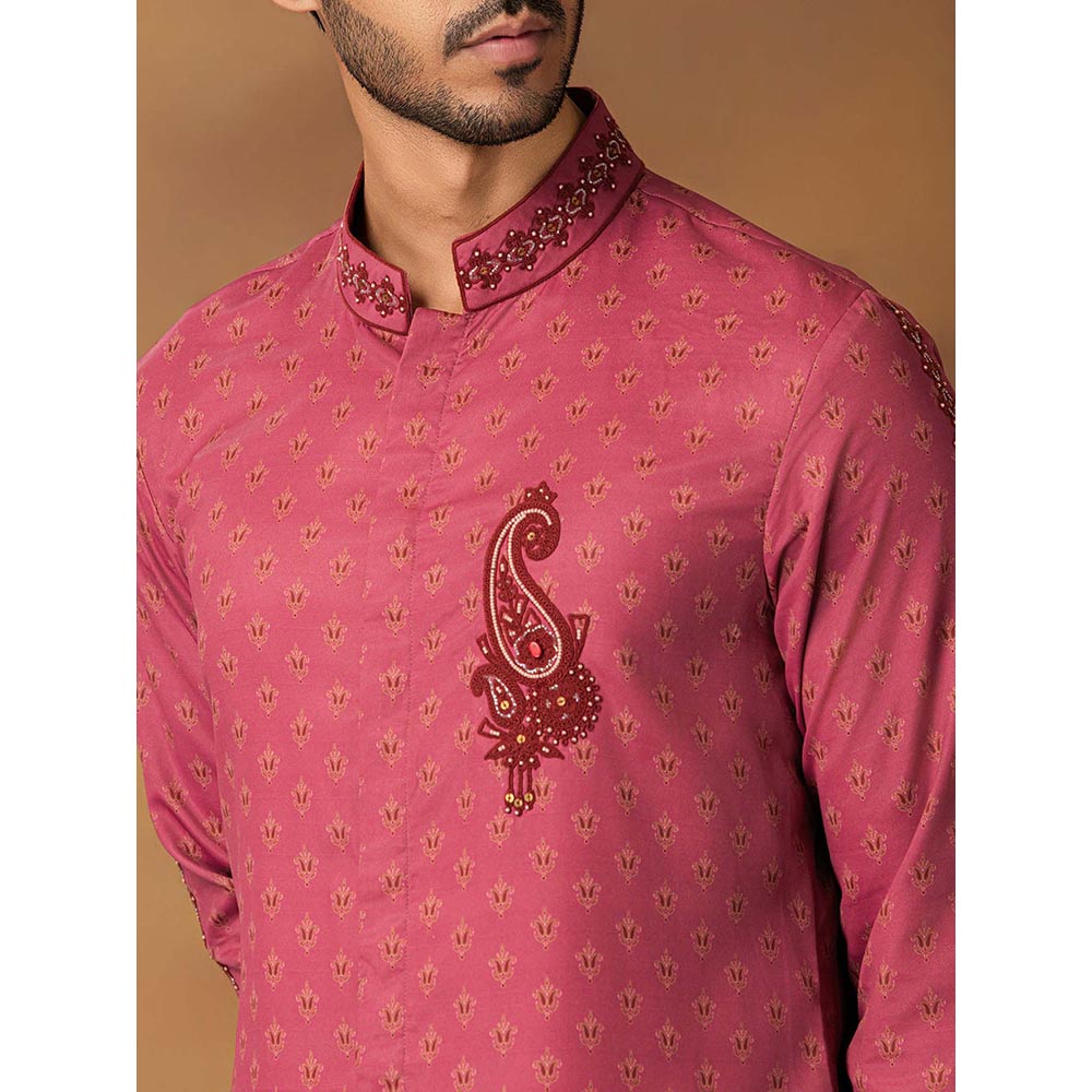 ISHA GUPTA TAYAL Onion Pink Booti Print Kurta and Pant Set