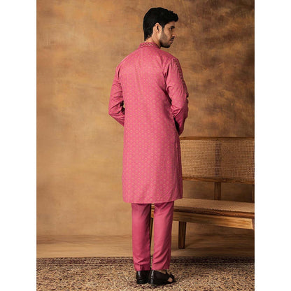 ISHA GUPTA TAYAL Onion Pink Booti Print Kurta and Pant Set