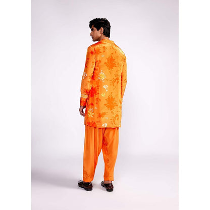 ISHA GUPTA TAYAL Orange Printed Kurta and Pant Set