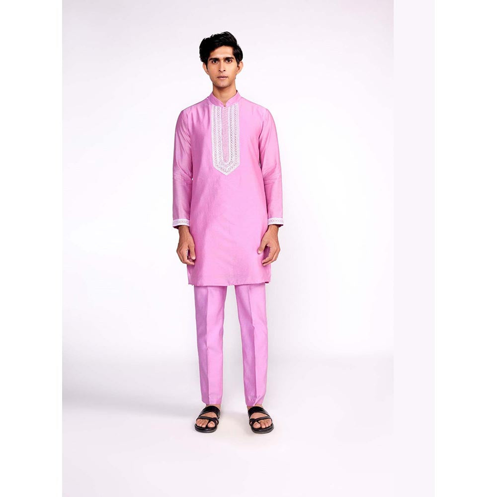 ISHA GUPTA TAYAL Purple Embroidered Silk Kurta and Pant Set