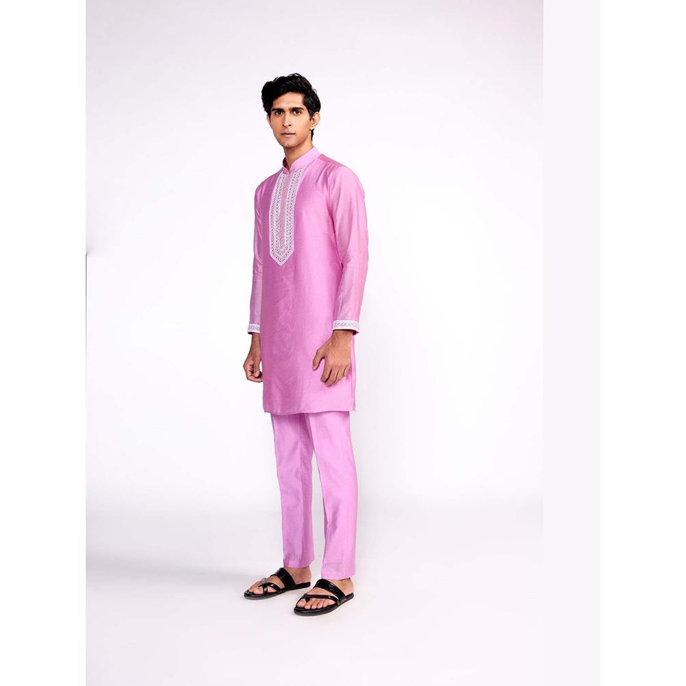 ISHA GUPTA TAYAL Purple Embroidered Silk Kurta and Pant Set