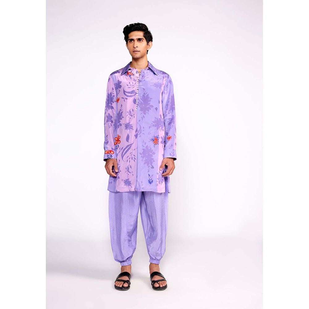 ISHA GUPTA TAYAL Purple Printed Kurta and Salwar Set