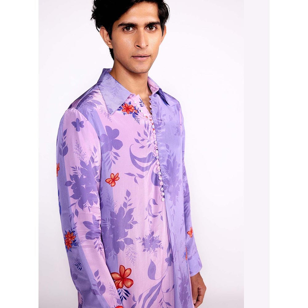 ISHA GUPTA TAYAL Purple Printed Kurta and Salwar Set