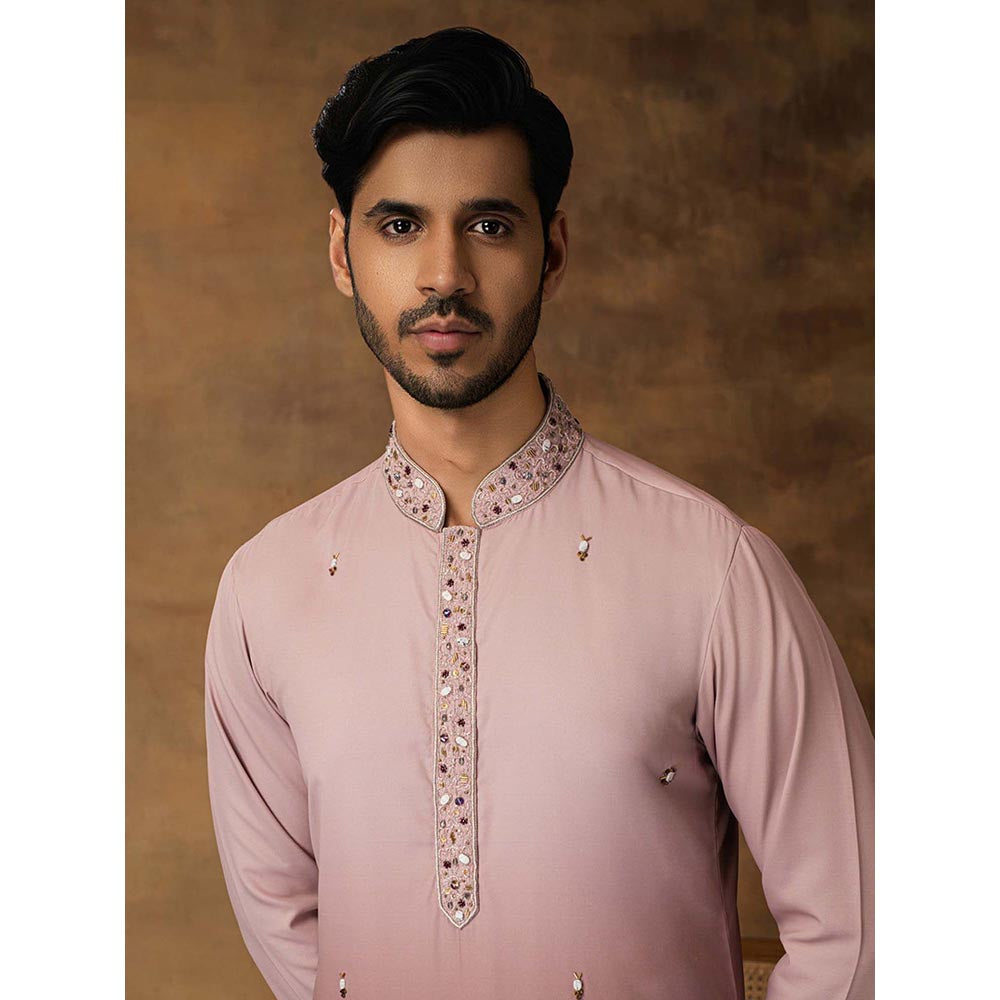 ISHA GUPTA TAYAL Salmon Pink Ombre Kurta and Pant Set