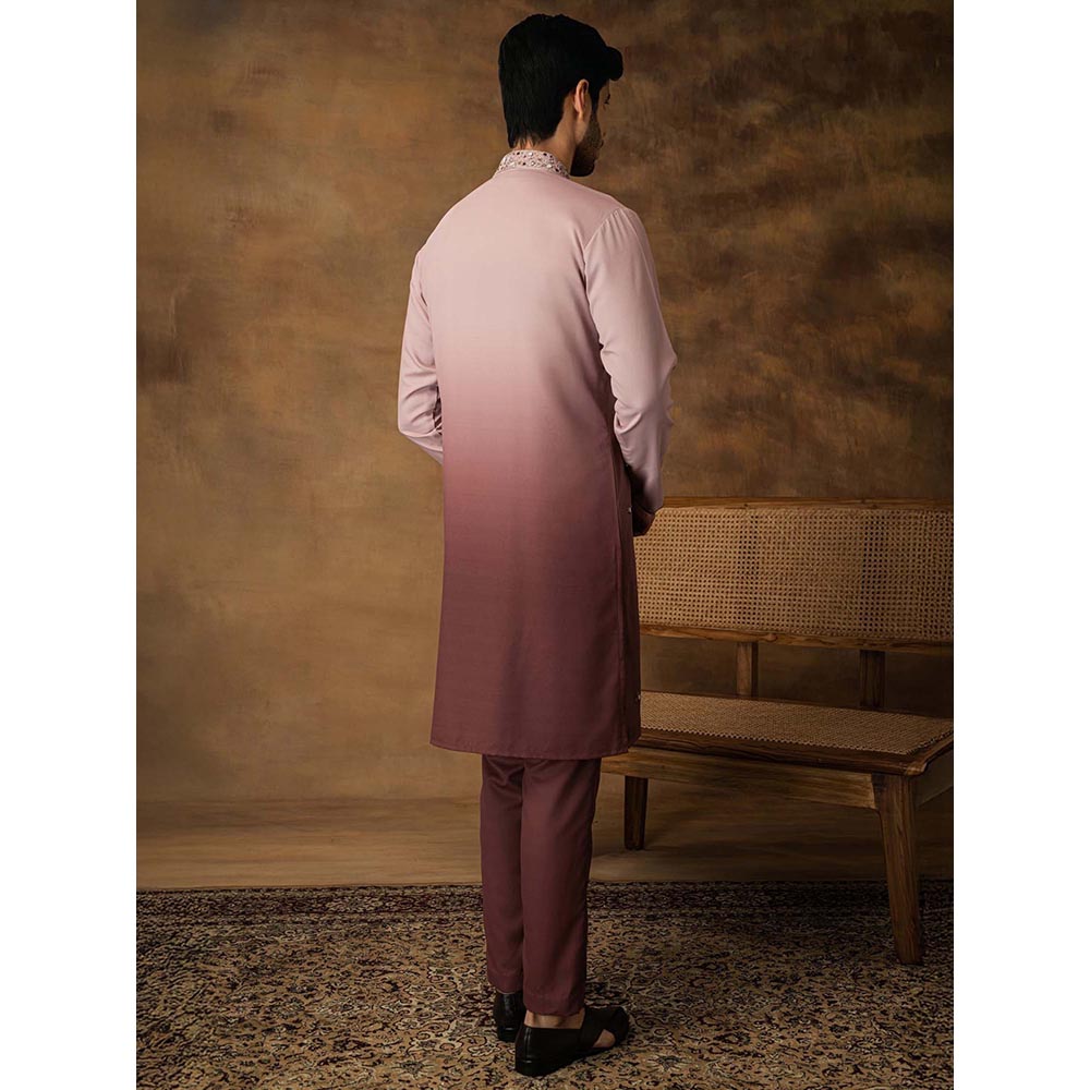 ISHA GUPTA TAYAL Salmon Pink Ombre Kurta and Pant Set
