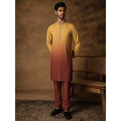 ISHA GUPTA TAYAL Yellow Ombre Kurta and Pant Set