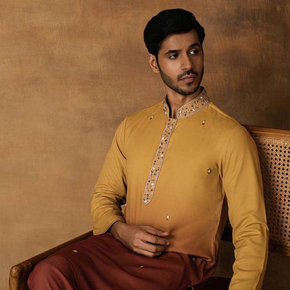 ISHA GUPTA TAYAL Yellow Ombre Kurta and Pant Set