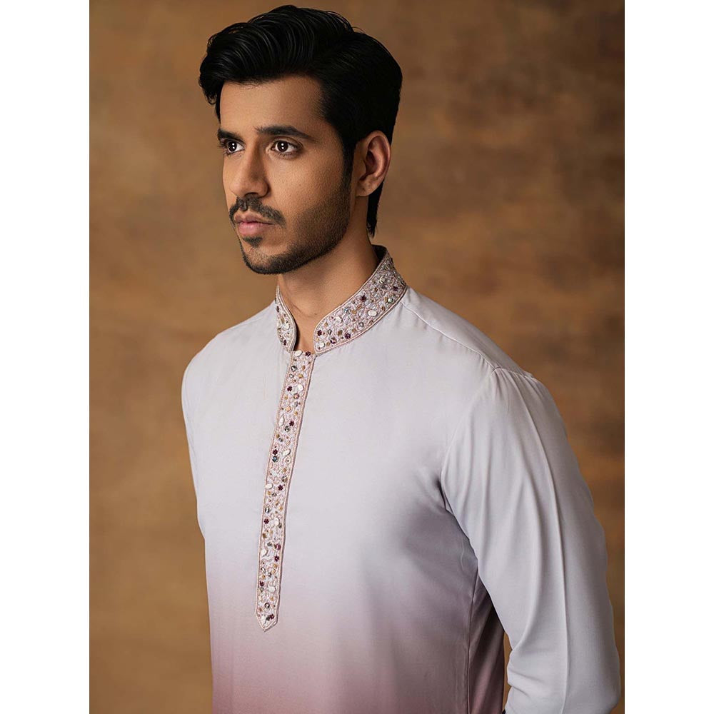 ISHA GUPTA TAYAL Grey Ombre Kurta and Pant Set