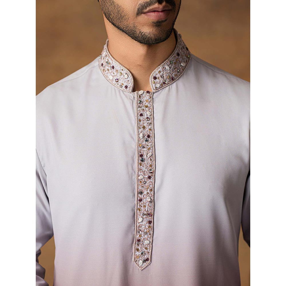 ISHA GUPTA TAYAL Grey Ombre Kurta and Pant Set