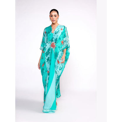 ISHA GUPTA TAYAL Green Floral Printed Kaftan