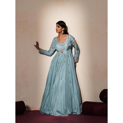ISHA GUPTA TAYAL Metallic Surahi Embroidered Anarakli Gown