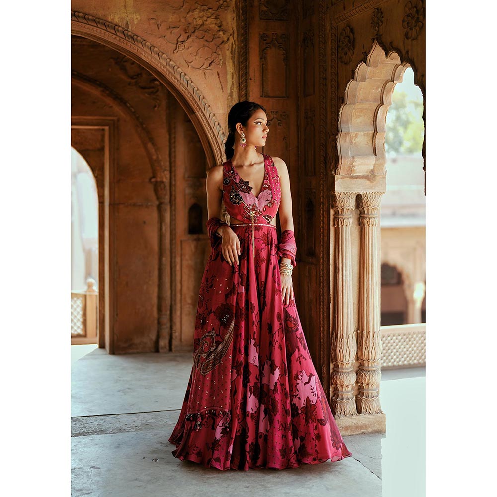 ISHA GUPTA TAYAL Pink Ziba Embroidered Gown