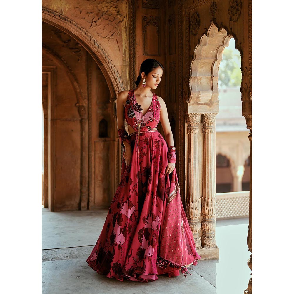 ISHA GUPTA TAYAL Pink Ziba Embroidered Gown