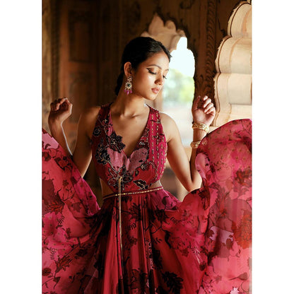 ISHA GUPTA TAYAL Pink Ziba Embroidered Gown