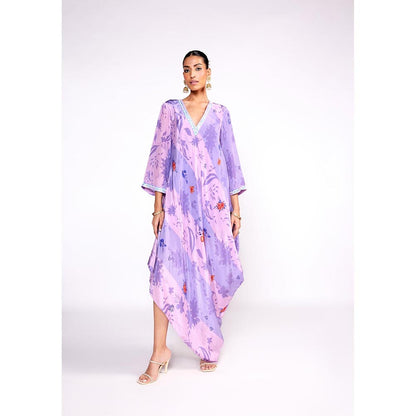 ISHA GUPTA TAYAL Purple Floral Printed Gown Dress