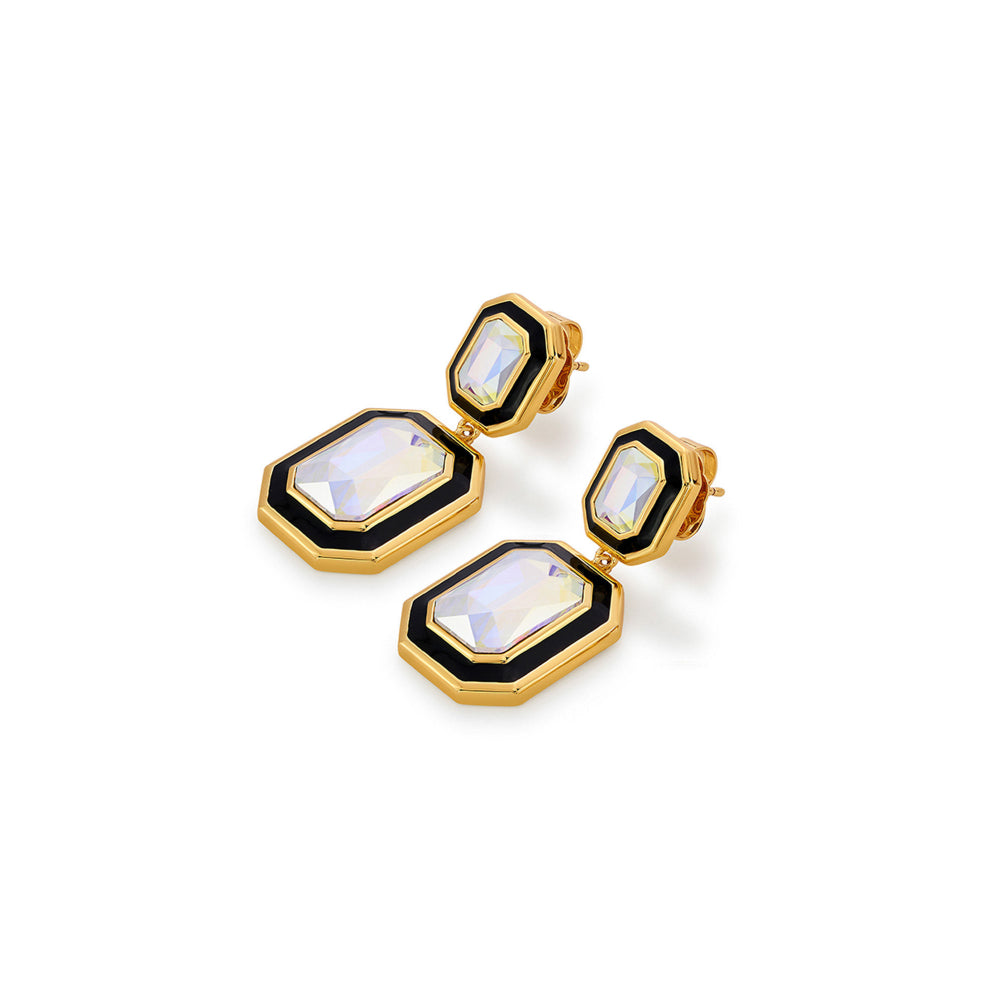 Meraki Black Enamel Drop Earrings