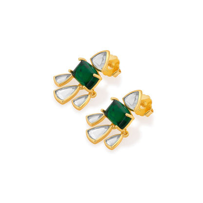Shiza Mirror & Hydro Emerald Statement Studs